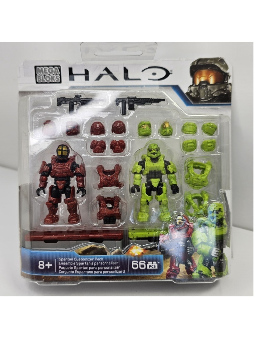 Mega Bloks Halo Spartan Customizer Pack CNC95 Red Green 66pcs